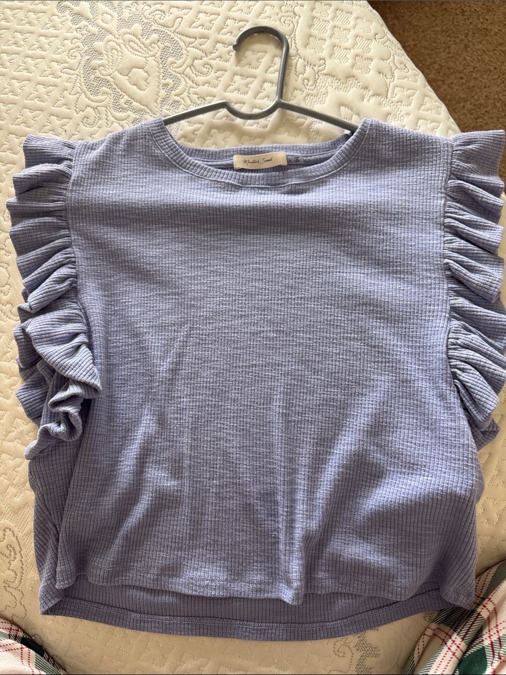Lavender Ruffle Sleeve Tank